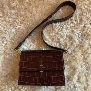 JW PEI MINI FLAP BAG - BROWN CROC